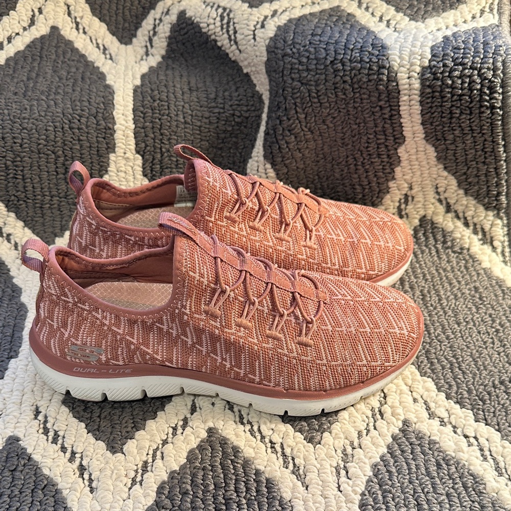 Skechers Women's Pink Knit Sneakers - Picture 2 of 5